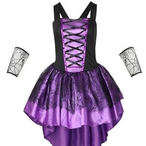 Purple and Black Woman’s Witch  Costume Dress